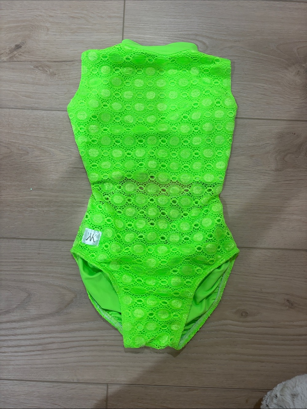 Neon Green Lace Kids One-Piece Swimsuit - Brand Unknown